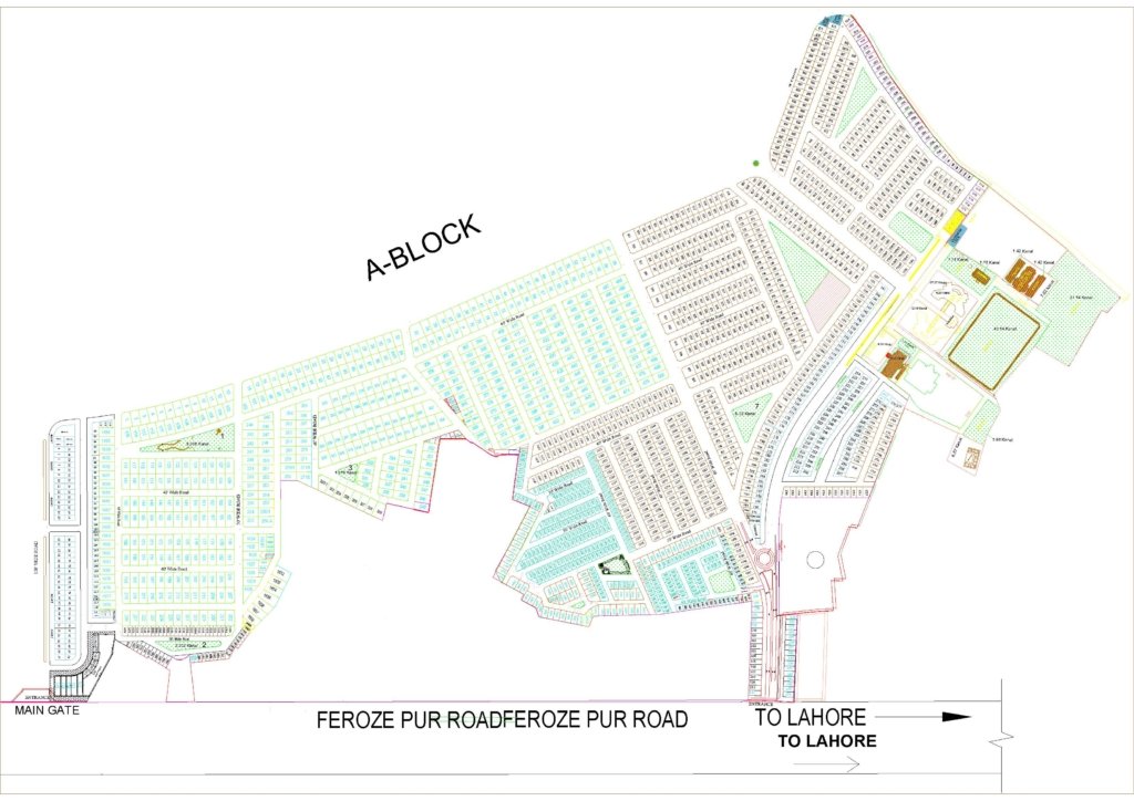 A Block Map Central Park Housing Scheme Society Lahore
