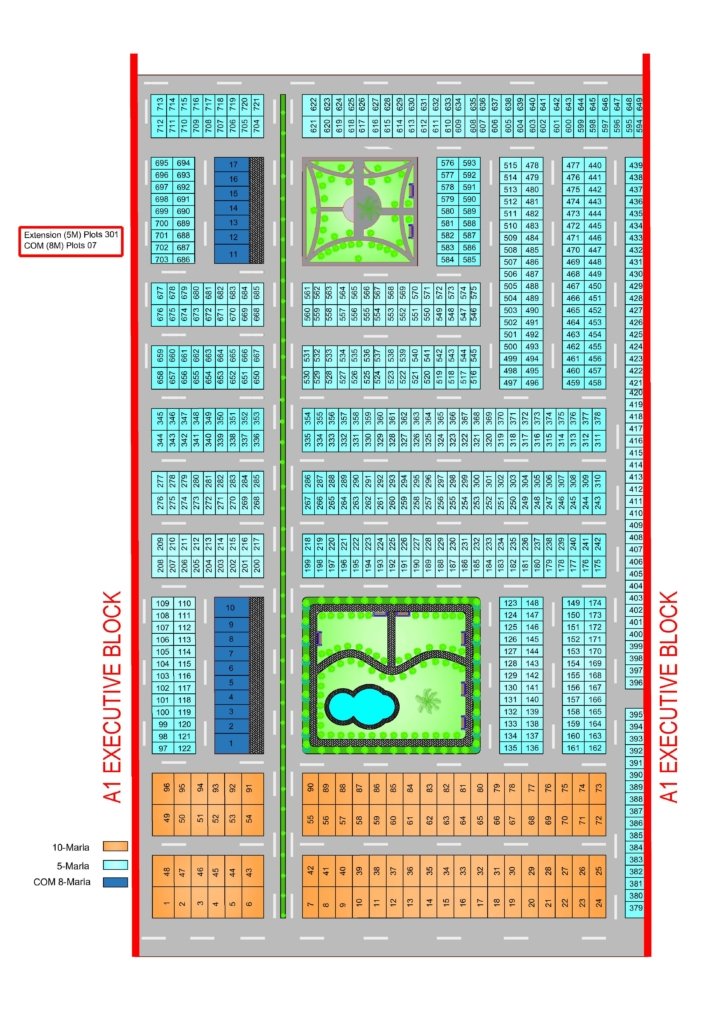 A1 Executive Block Map Central Park Housing Scheme Society Lahore
